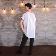 Oblique T-shirt "Oversize Long Gayd" White